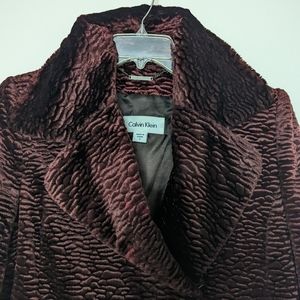 Calvin Klein Maroon Color Coat